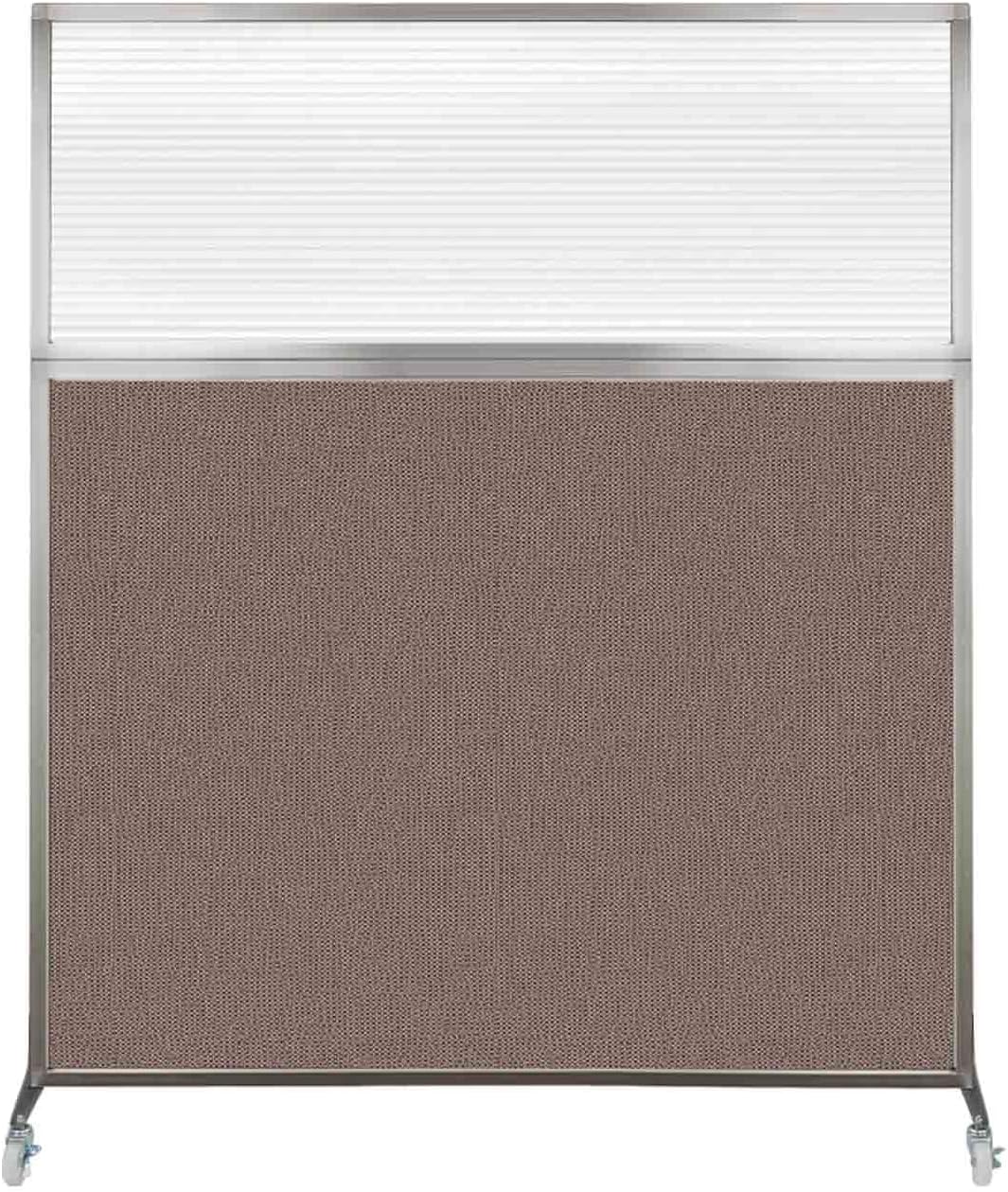 Versare Hush Screen Portable Room Divider with Wheels | Workstation Wall Divider | Freestanding Privacy Hush Panels | Clear Fluted Windows | Fabric Office Divider Screen | Great for Room Separation