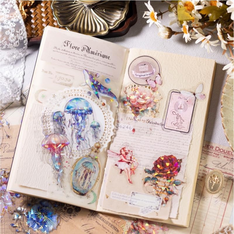 Alideco 120pcs Scrapbook Stickers Flowers and Plants Scrapbooking Junk Journal Crafts Embelishment Decoration Diary Stickers (conglinzhijing)