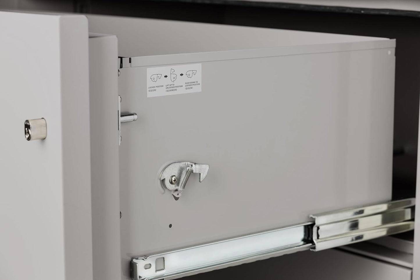 31 inch 4-Drawer Vertical Fireproof File Cabinet – Letter Size Filing – Key Lock – Water Resistant Seal – Fire and Impact Rated – Light Gray Finish – Model LTR4W31LG