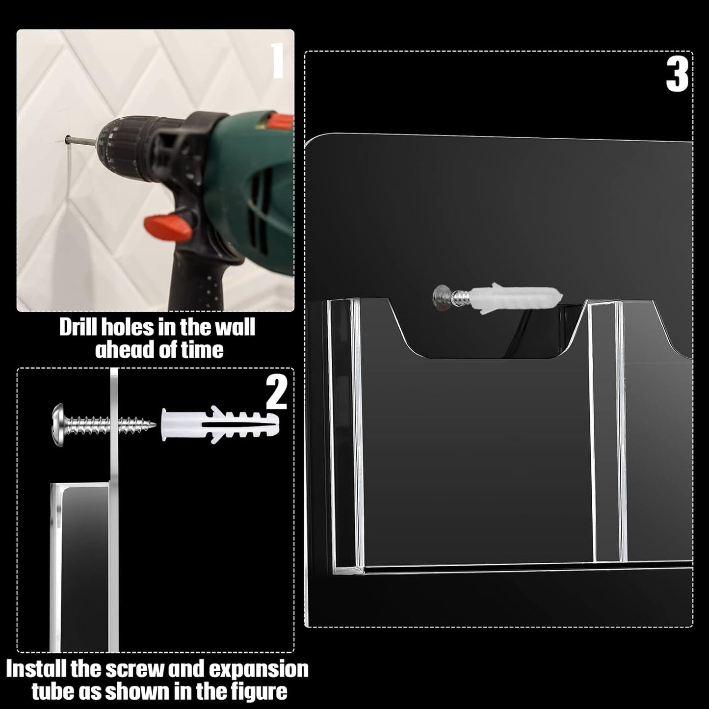 Eersida 2 Pack Acrylic Brochure Pamphlet Holder Wall Mount Clear Brochure Display Holder Plastic Trifold Flyer Rack Literature Storage Rack for Offices Waiting Room (18 Pockets, 25 x 22 Inch)