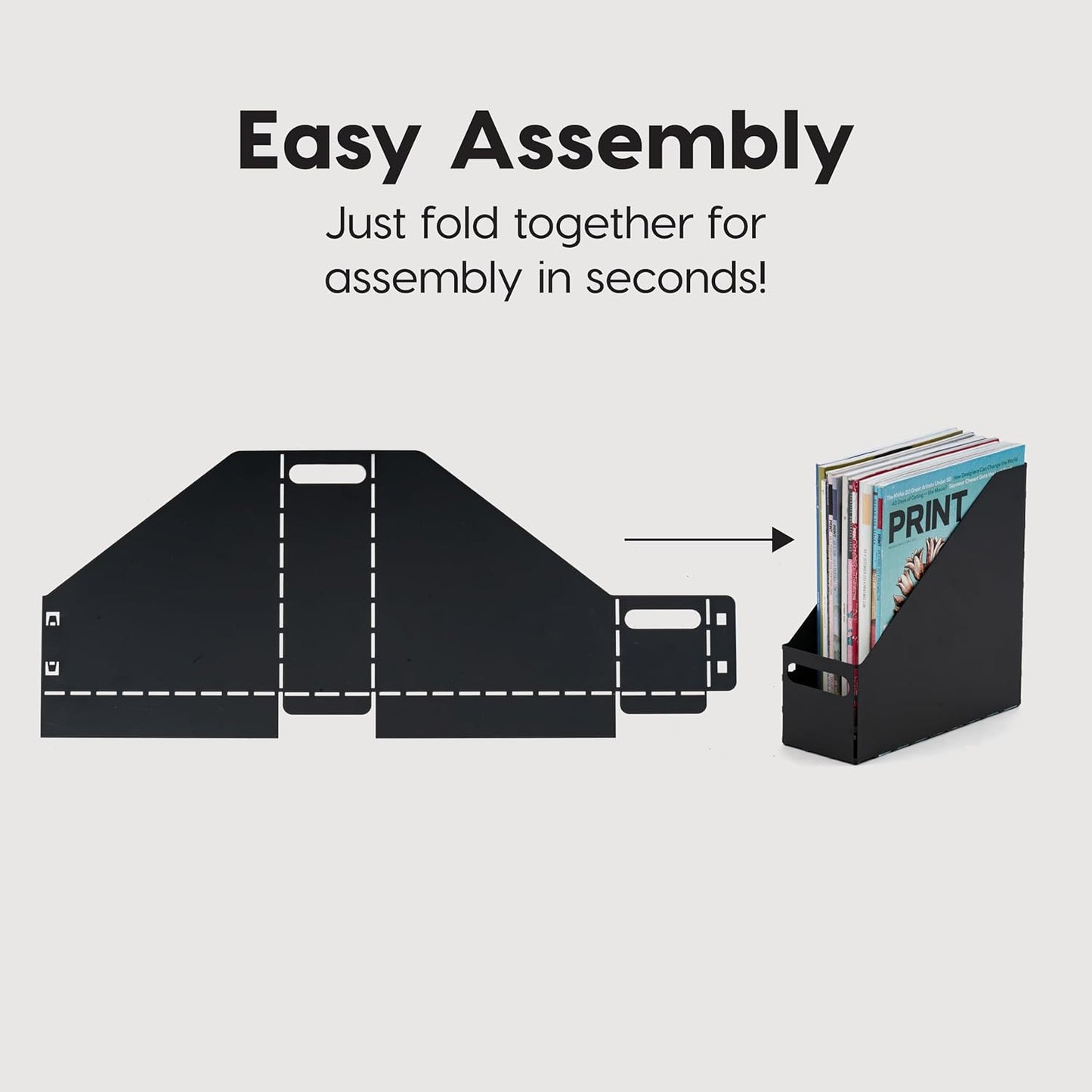 IRIS USA Metal Magazine File Holders, 6 Pack, for Letter/Legal File, Durable Vertical Desktop File Paper Organizer, File Storage Box Stand Rack for Document Notebook Binder Home Work Office, Black