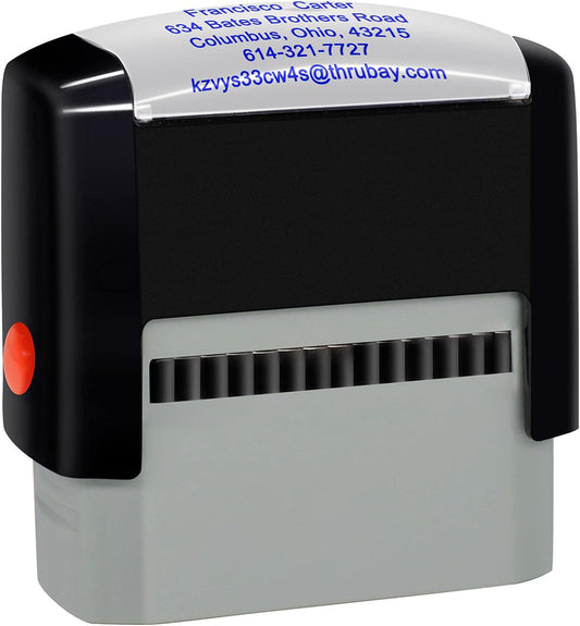 Personalized Stamp (70 x 25mm -5 Lines)- Custom Self Inking Rubber Stamps- Return Custom Address Stamp