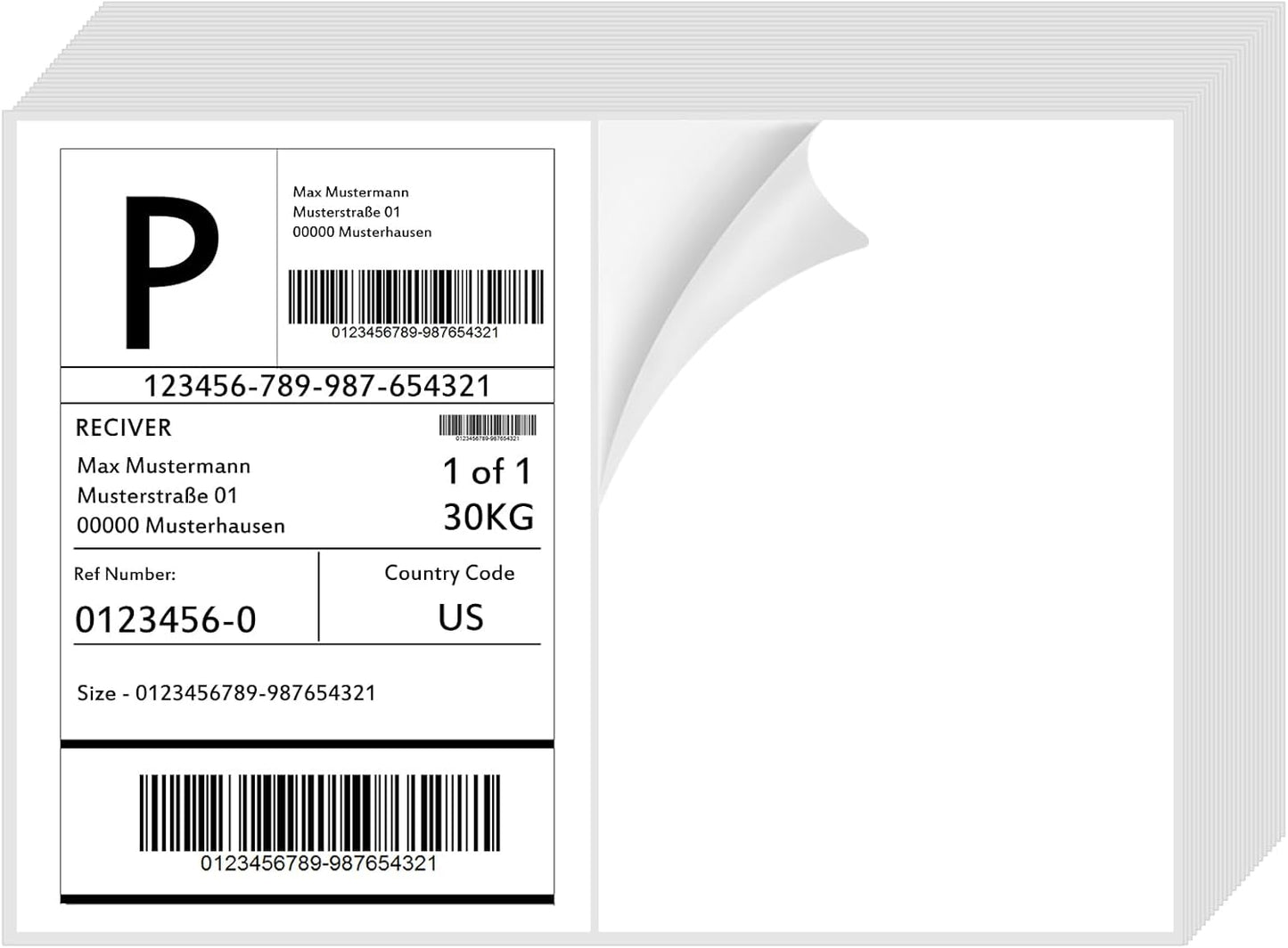 200 Half Sheet Self Adhesive Shipping Labels 100 Sheets, 8.5" x 5.5" Address Labels Laser/Ink Jet White Blank (100 sheets-200 Count)