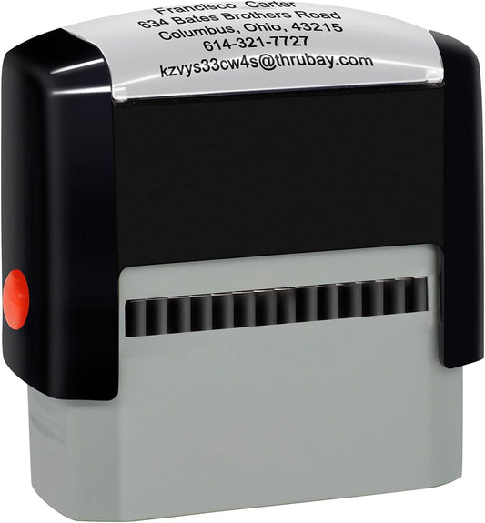 Personalized Stamp (70 x 25mm -5 Lines)- Custom Self Inking Rubber Stamps- Return Custom Address Stamp