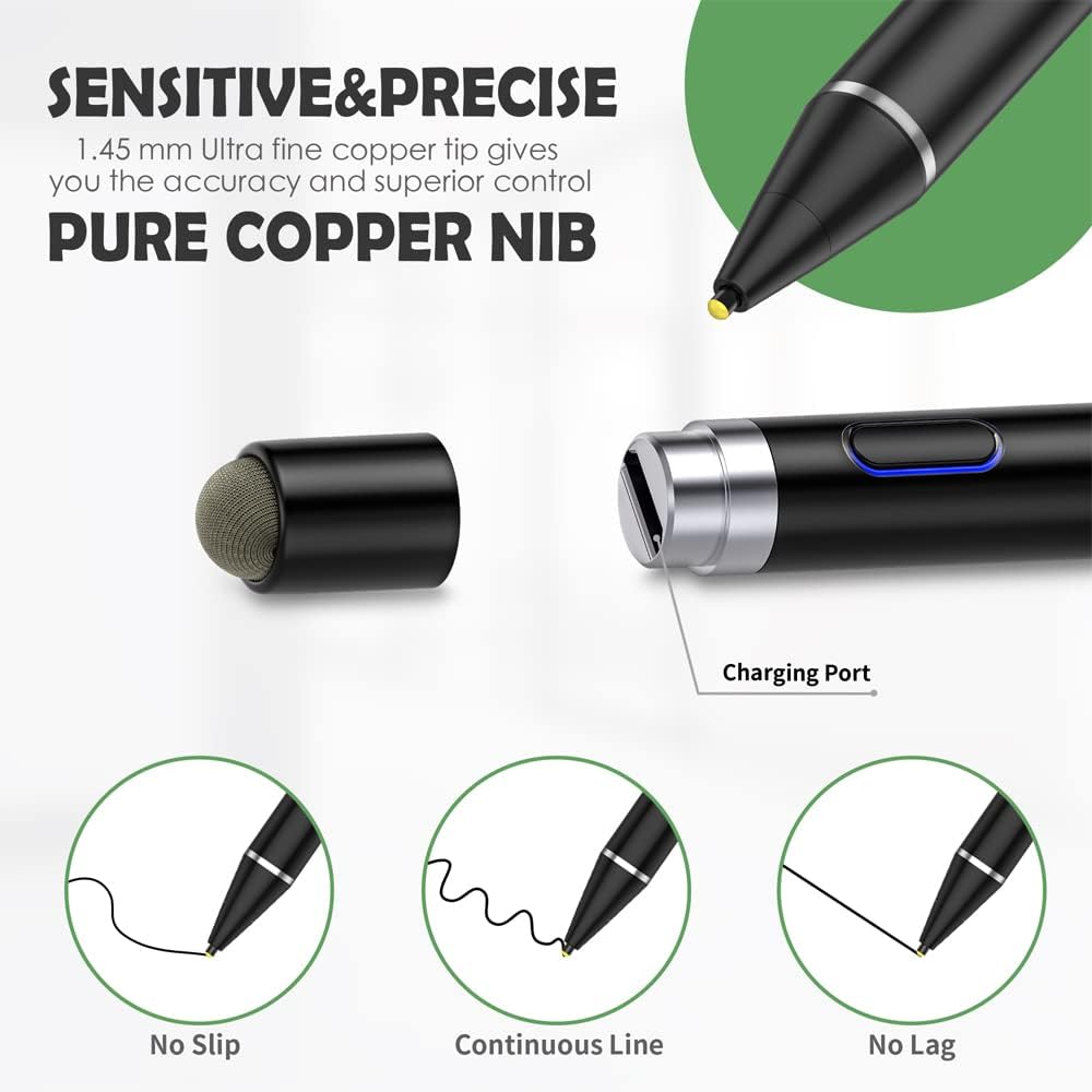 Active Stylus Pen for Touch Screens,Dual Pen Tips for iOS & Android Drawing & Writing,High Precise Digital Pencil for Apple iPhone 16/15/14/13/12/11/X/8,iPad Air/Pro/Mini,Phone/Tablet/Sam-sung/K-indle