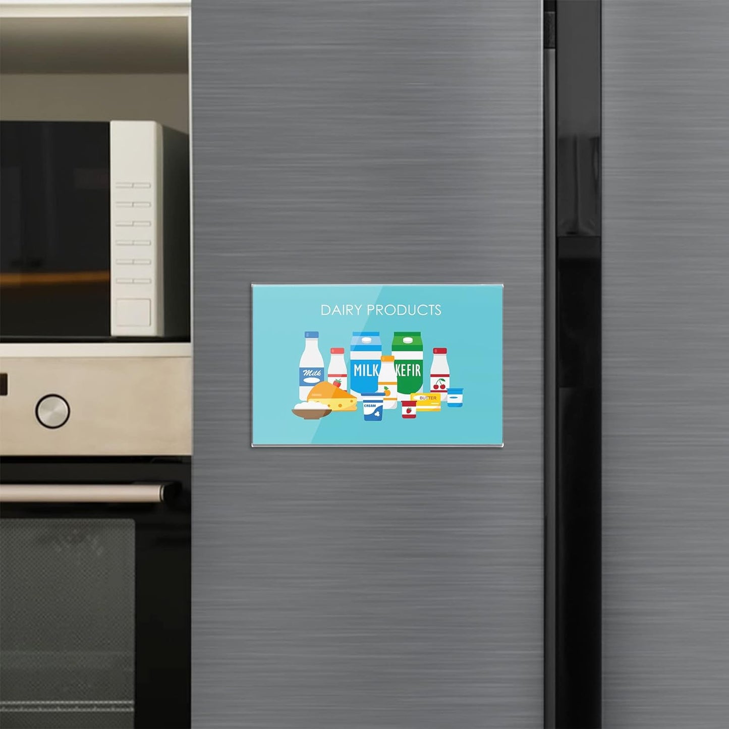 Lesnlok 10 Pack Wall Mount Acrylic Sign Holder 3x5 inch，with 3M Tape Adhesive for Office, Home, Store, Restaurant, No Drilling