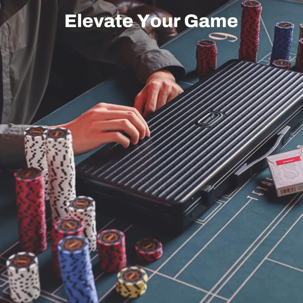 SLOWPLAY Nash Clay Poker Chips, 14 Grams Heavyweight Clay Composite, 40mm Large Chips in Bulk, Pack of 50 in Green Without Denomination