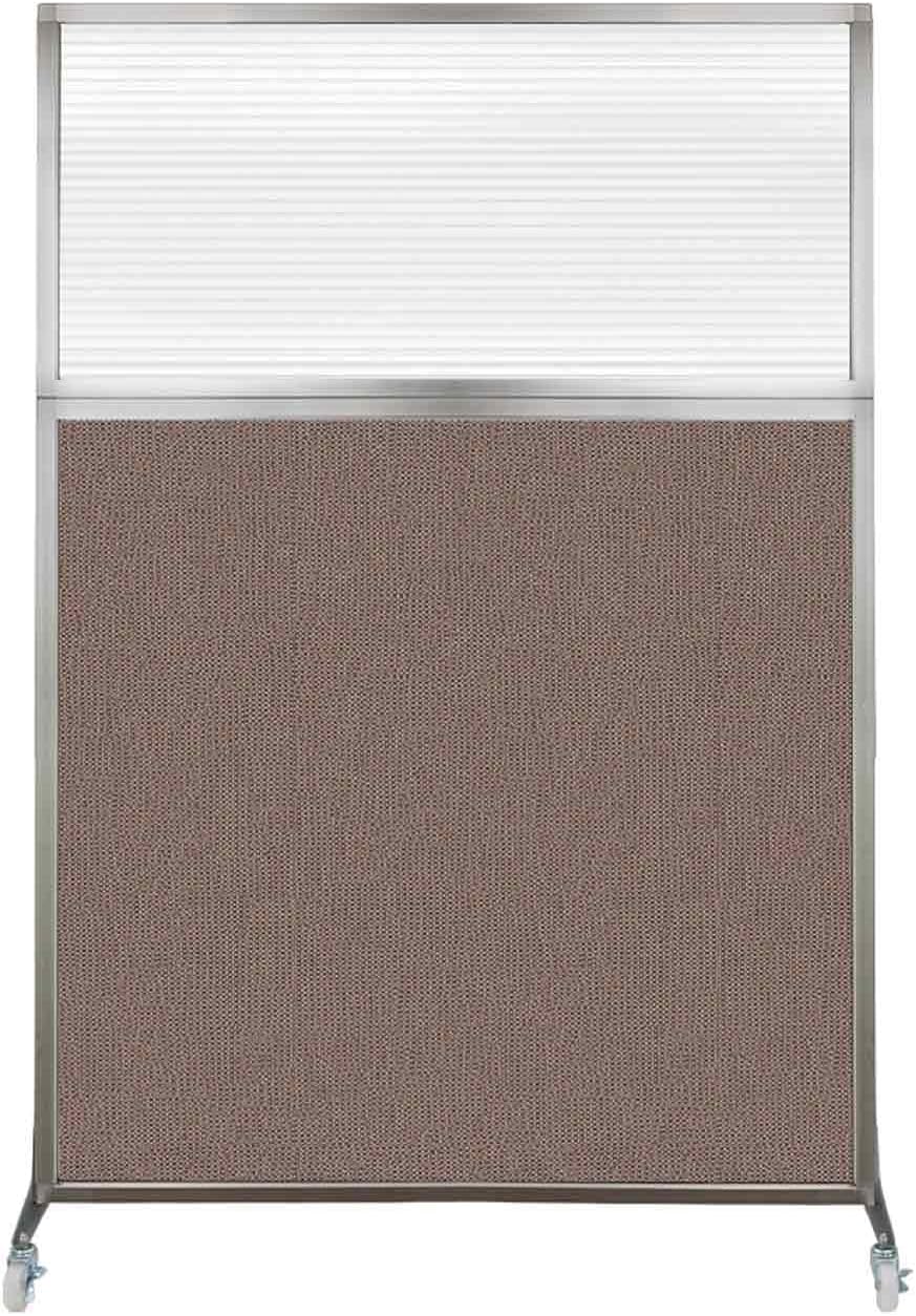 Versare Hush Screen Portable Room Divider with Wheels | Workstation Wall Divider | Freestanding Privacy Hush Panels | Clear Fluted Windows | Fabric Office Divider Screen | Great for Room Separation