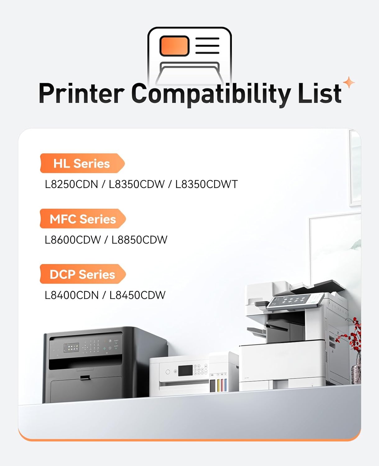 TN331 Toner Cartridge Set 4-Pack Black Cyan Yellow Magent Replacement for Brothe TN-331 Work with Brother HL-L8350CDW HL-4150CDN MFC-L8850CDW DCP-L8400CDN L8450CDW L8250CDN L8350CDWT L8600CDW Printer