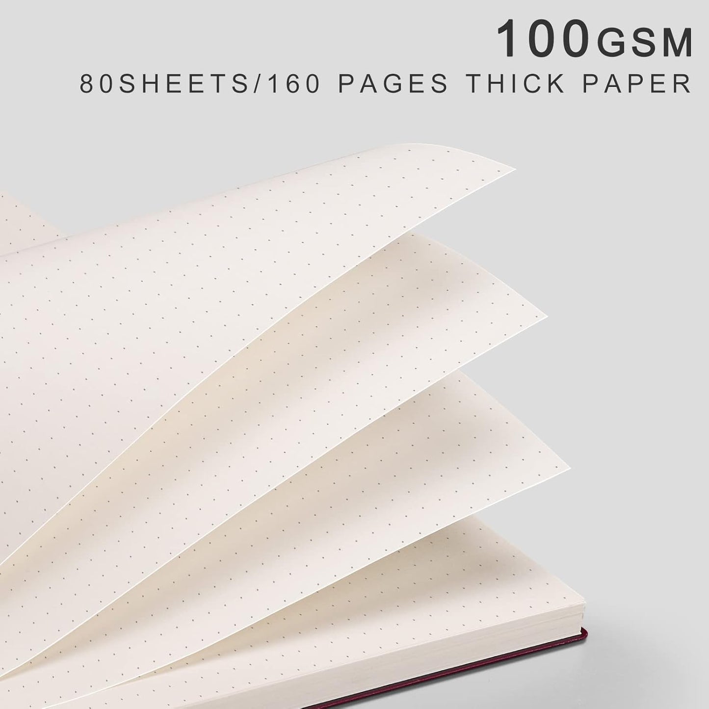 EMSHOI Dotted Journal Spiral Notebook 5.7" x 8.22" - 4 Pack 640 Pages 100gsm Thick Paper, A5 Dot Grid Notebook, Plastic Hardcover Bullet Notebooks Journals for Writing Women Men Work School Supplies