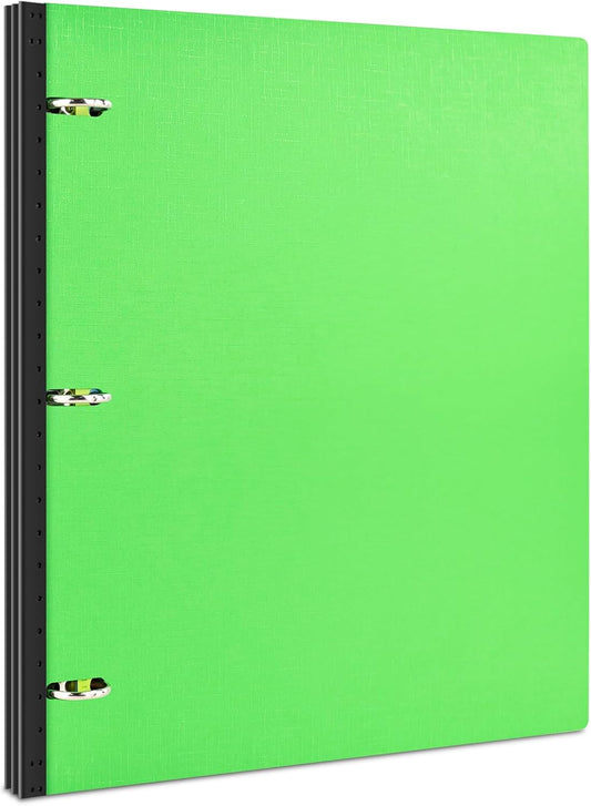 INFUN Telescoping 3 Ring Binder, Portable Plastic 0.75 inch 3 Ring Binder with Telescoping Spine and Foldable Front Cover Holds 8.5" x 11" Paper for School,Office and Homes-Green