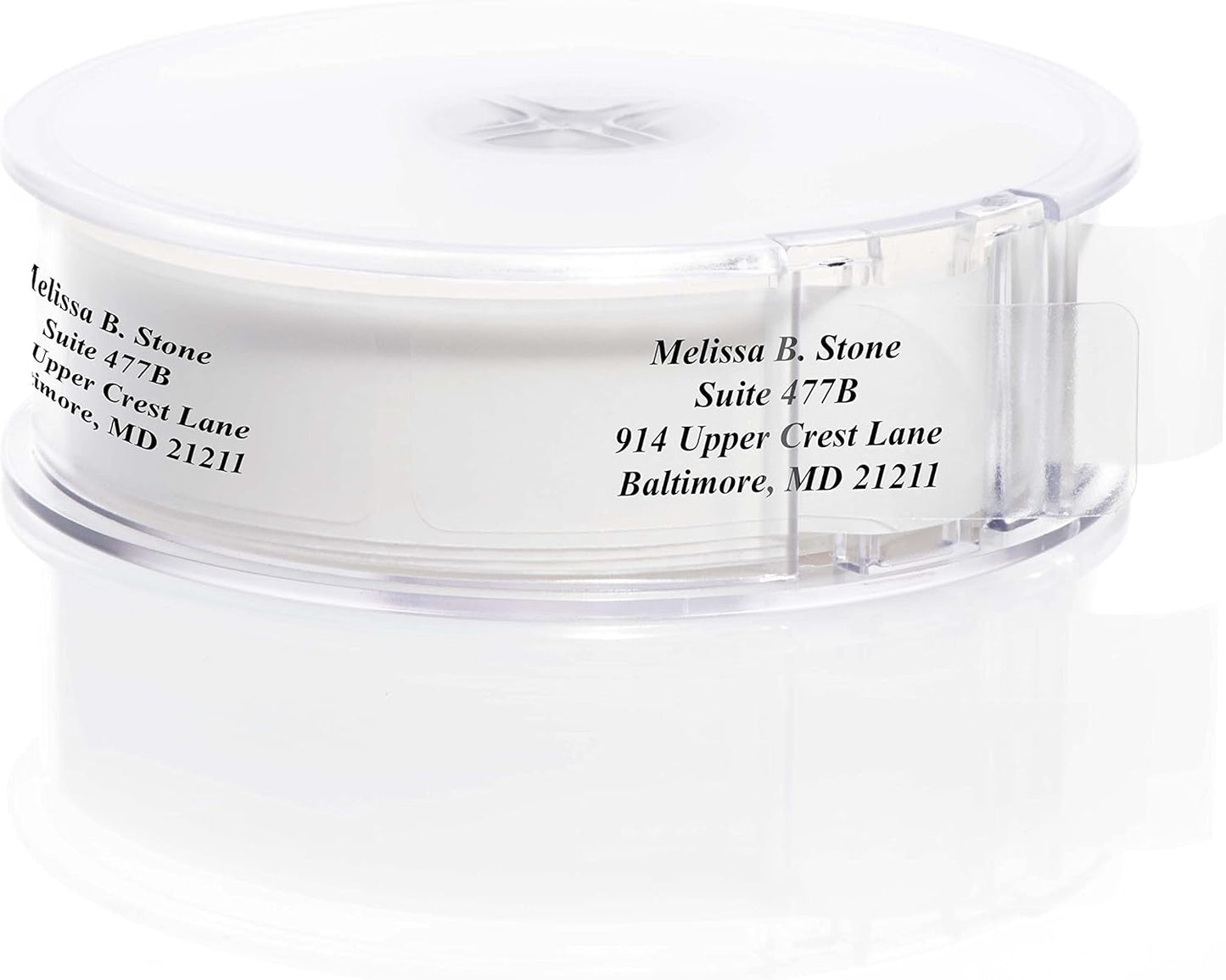 Clear Personalized Return Address Labels with Elegant Dispenser - Roll of 500 Custom See Through Transparent Stickers