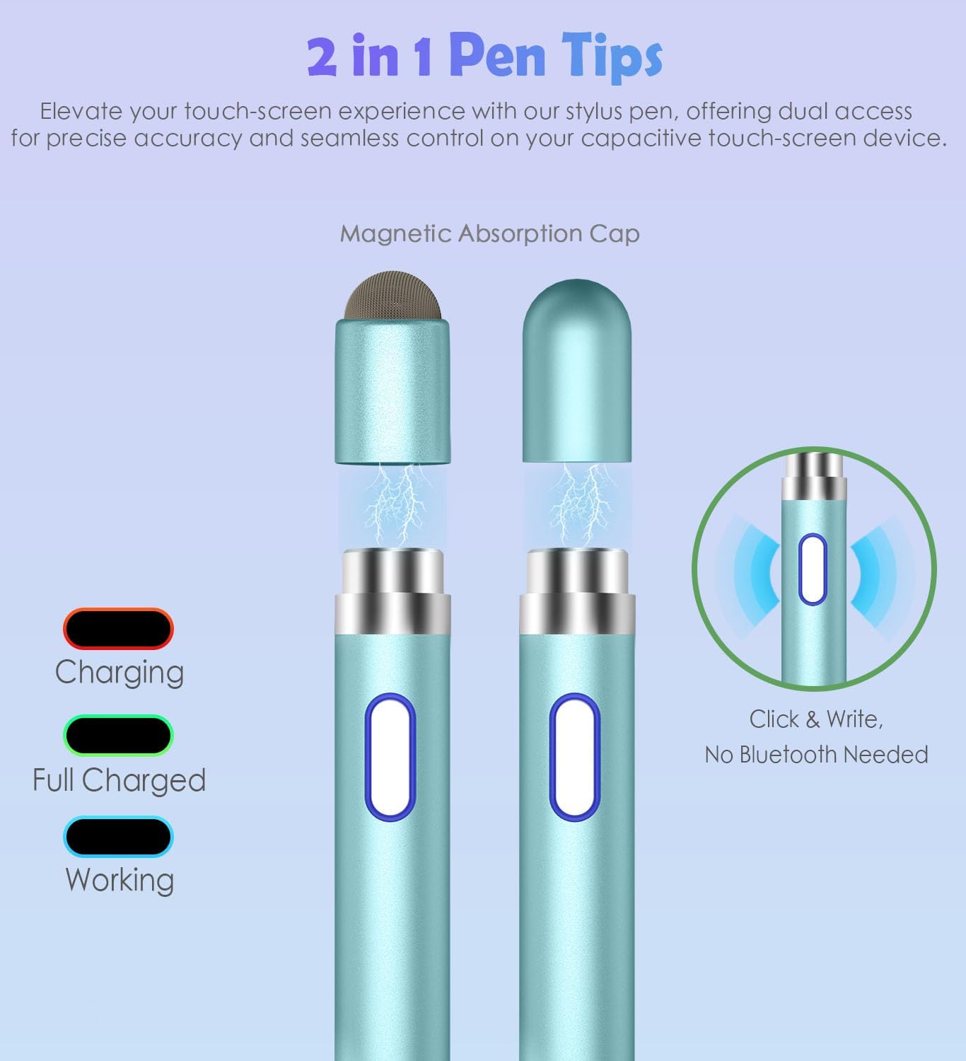 Active Stylus Pen for Touch Screens, Dual Pen Tips for Drawing &Writing,High Precise Universal Digital Pencil for i-Pad Air/Pro/Mini, A-pple i-Phone 16/15/14/13/12/11/X/8,Tablet/Phone/Sam-sung/K-indle
