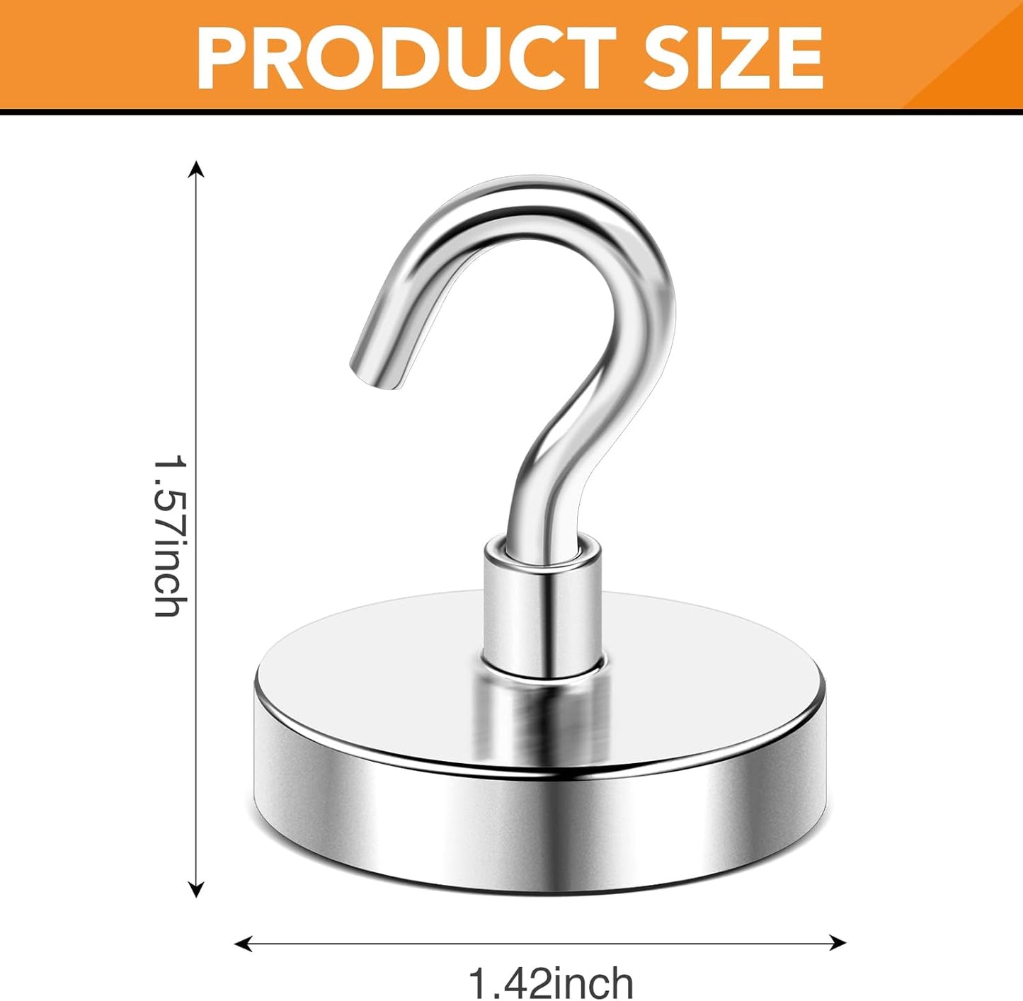 DIYMAG 6 Packs Magnetic Hooks,150 Lb Heavy Duty Neodymium Magnets for Refrigerator, Strong Cruise Ship Essentials Hook for Hanging, Magnetics Hanger for Grill