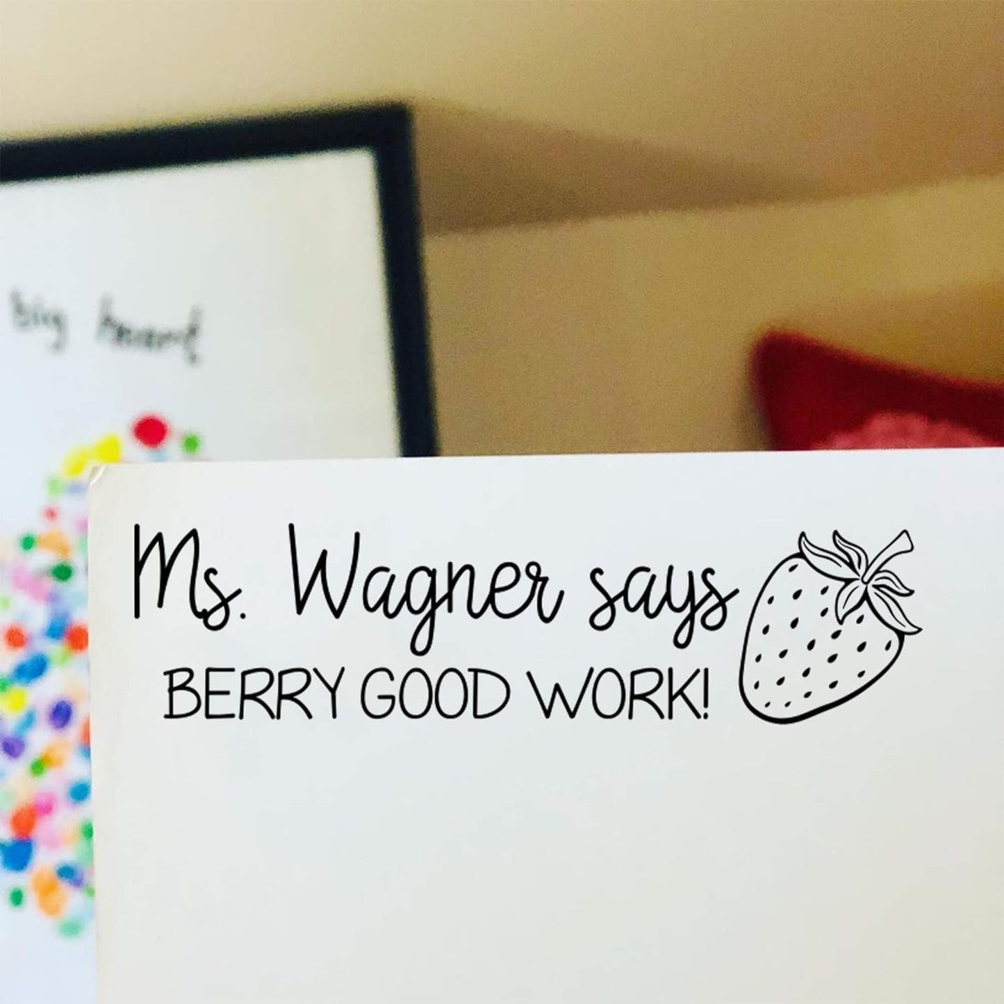 Berry Good Work Large Custom Classroom Book Stamps | 49 Designs | Fun Phrases | Grading Made Easy