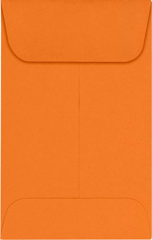 LUXPaper #1 Coin Envelopes | 2 1/4" x 3 1/2" | Mandarin Orange | 80lb. Text | 500 Qty