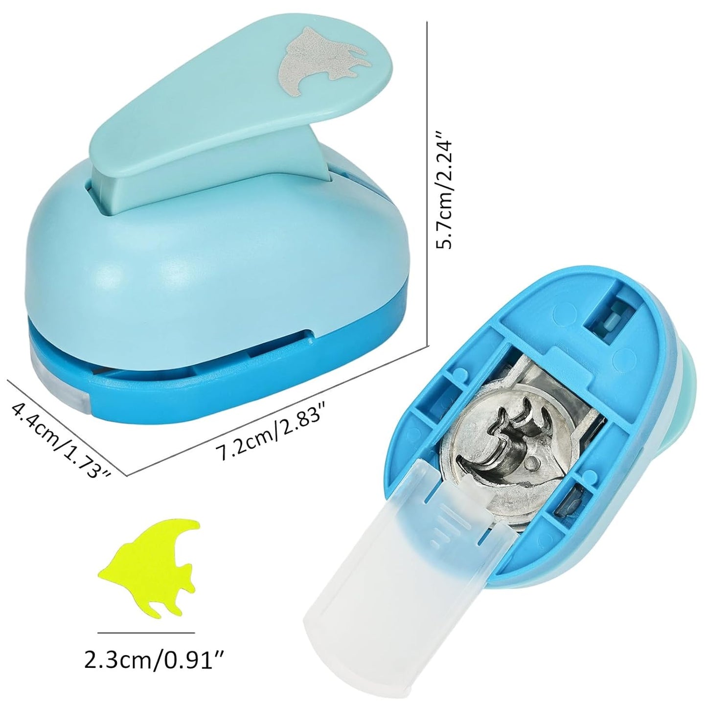 Craft Punches 8 Pack with 6 Sticker Paper, 1inch Hole Punch Shapes Medium Paper Punch Shapes, Maple Leaf, Butterfly, Angel, Flower for DIY Scrapbooking Festival Decoration