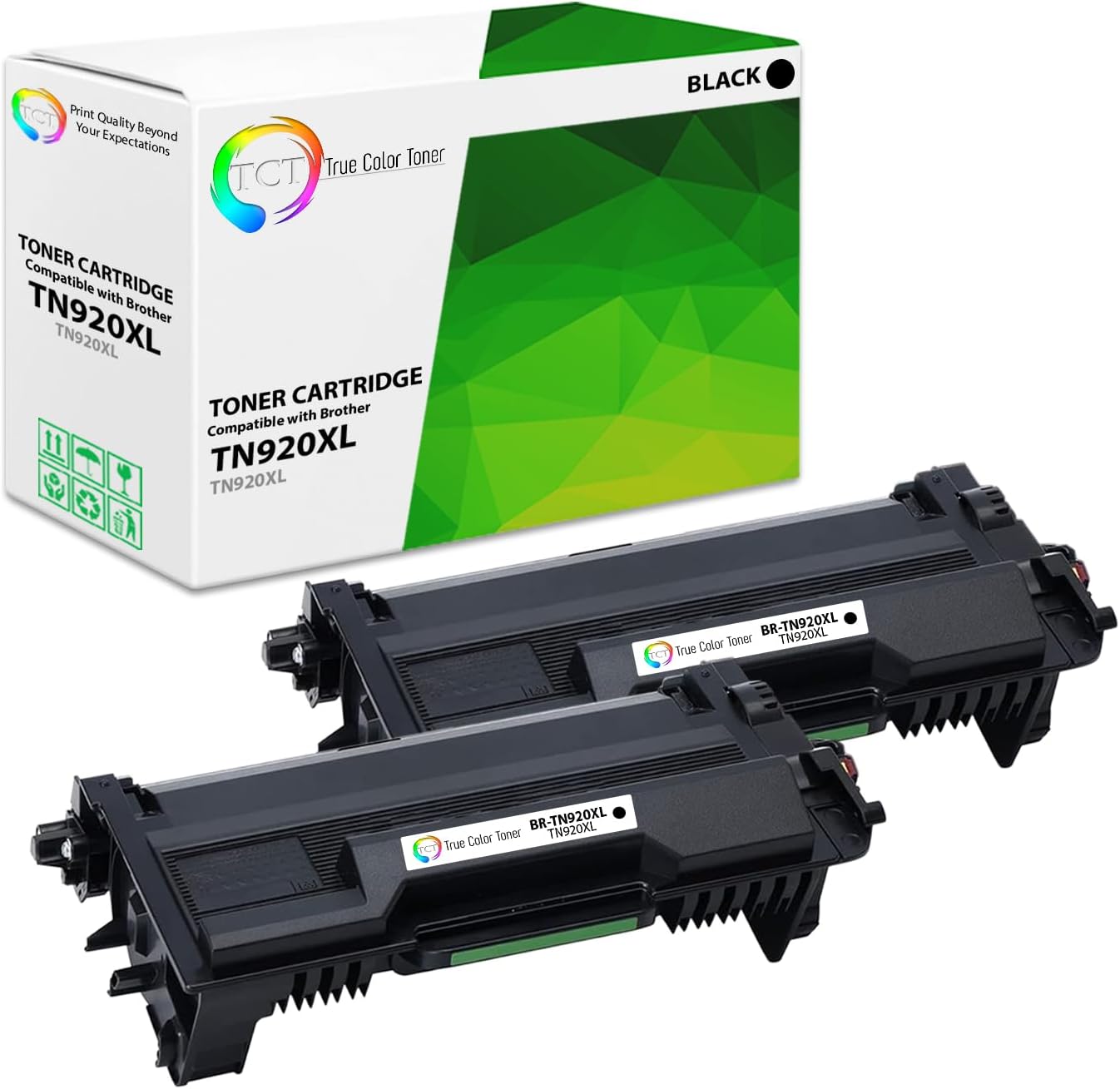 TCT Premium Toner Cartridge TN-920XL High Yield – Compatible Replacement for Brother TN920, TN920XL – Works with HL-L6210DW, HL-L5210DW, DCP-L5510DN (2-Pack, Black, 6,000 Pages)