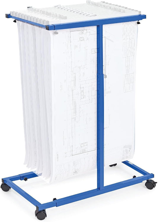 Adir Mobile Blueprint Holder - Adjustable Blue Print Storage Organizer and Construction Plan Holder – Plans Rack for Jobsite and Office (Without Blueprint Clamps)
