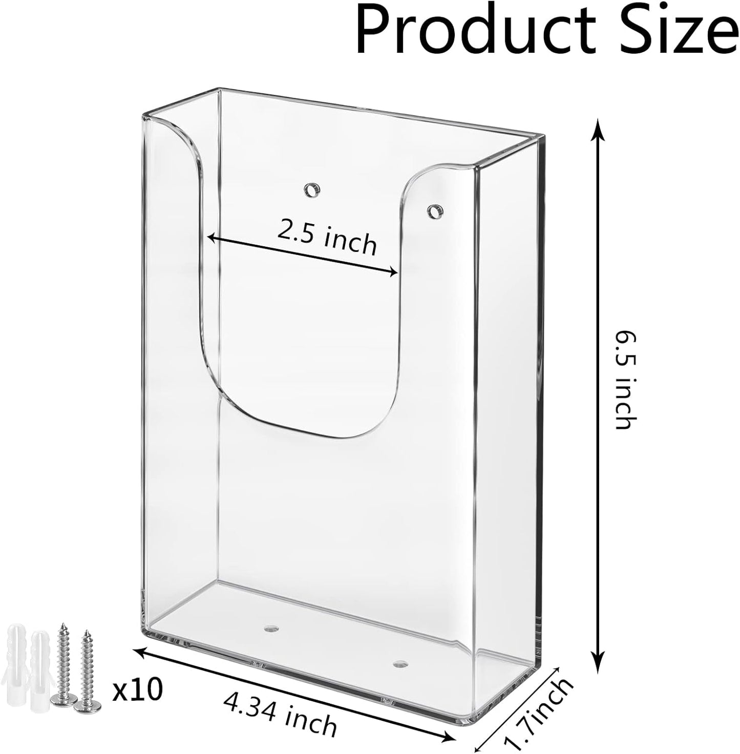Zavekia Brochure Holder, 4 x 6 Inches Wall Mount Literature Holder (10 pack)