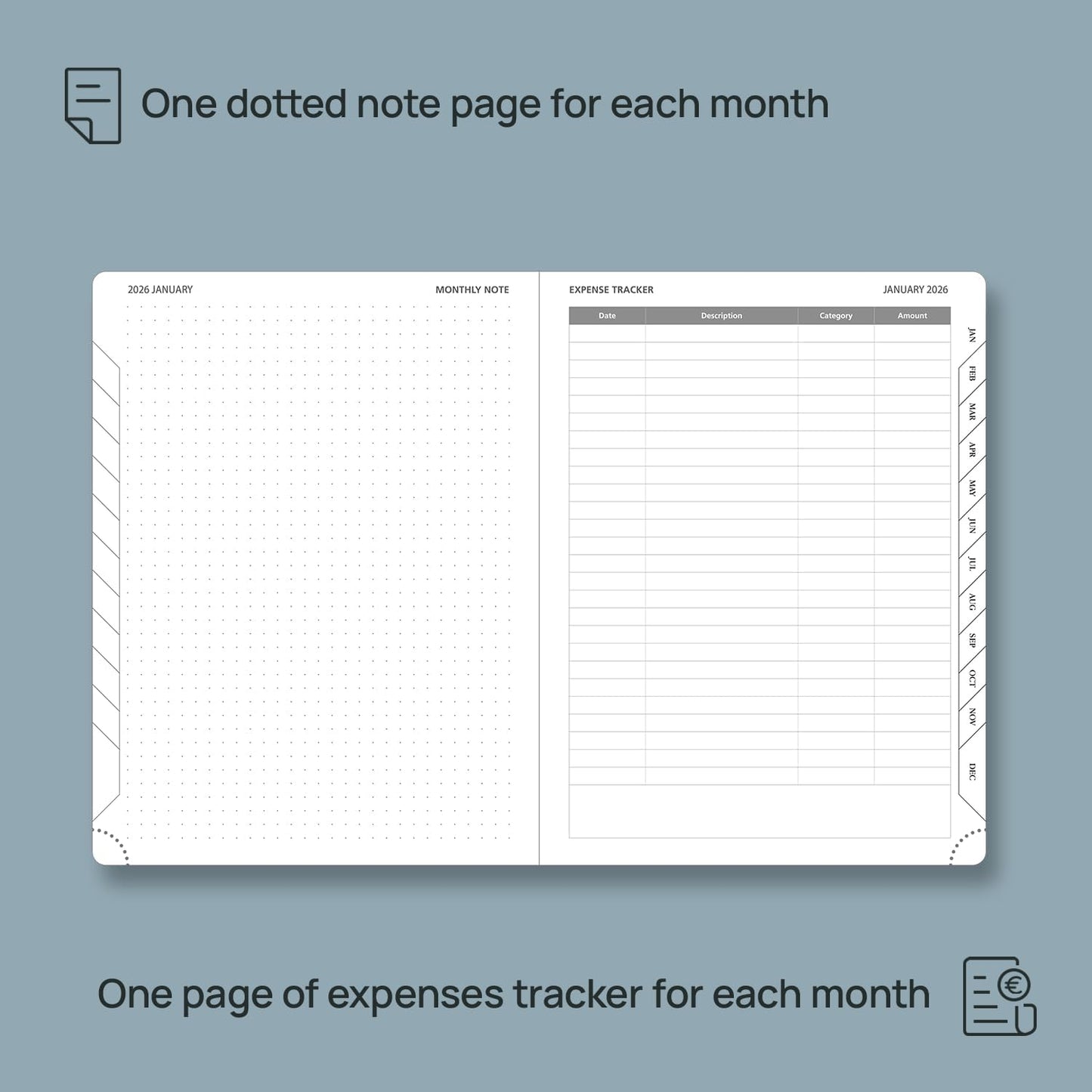 POPRUN Monthly Planner 2026-2027 (Medium- 6.5'' x 8.5'' Soft Cover), 18-Month Calendar Book (Jan.2026 - Jun. 2027), Calendar Planner with Monthly Tabs & Pocket, 100 GSM Paper - Purple