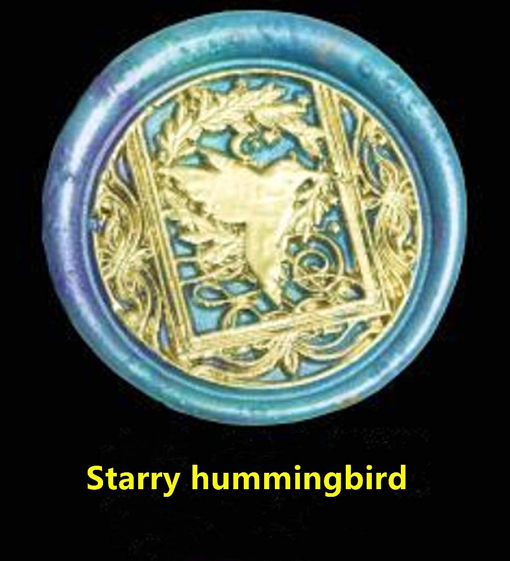 Starry Hummingbird Wax Sealing Stamp with Removable Brass Head Wooden Handle - Retro Vintage Animal Sealing Wax Stamp for Letter Cards Invitations