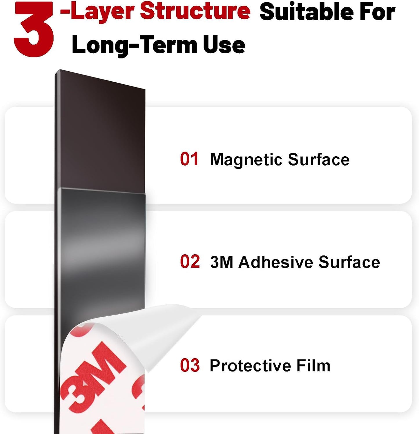 Magnetic Tape - 16 ft x 1 inch Magnet Strip Tape Roll with Strong Adhesive Backing,Magnetic Strip for Kitchen, Office, School Organization, Whiteboards,Fridge(0.07" Thick)