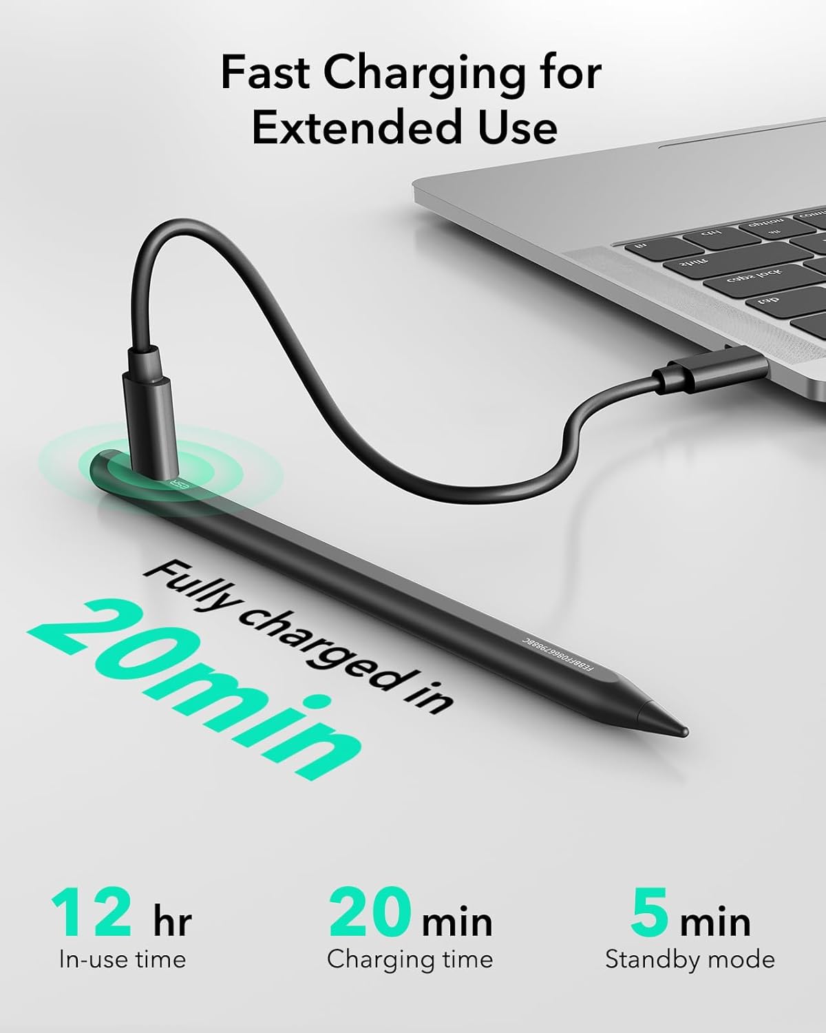 ESR Geo Digital iPad Pencil Findmy Compatible with Apple iPad 2018-2025,with Easy Shortcuts for Apple iPad A16/10/9/8 & Air 13/11 & Pro 12.9/13/11 & Mini 7/6/5,Black(No Wireless Charging)