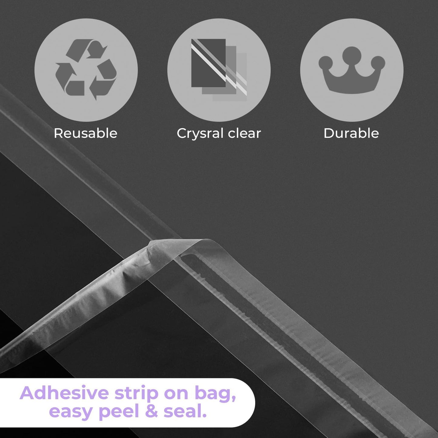 Frametory, 25 Pack 16 3/8"x20 1/8" Acid-Free Clear Plastic Bags, Self Seal Crystal Photo Sleeves for 16X20 Framing Mat Mattes, Art Prints, Clothes