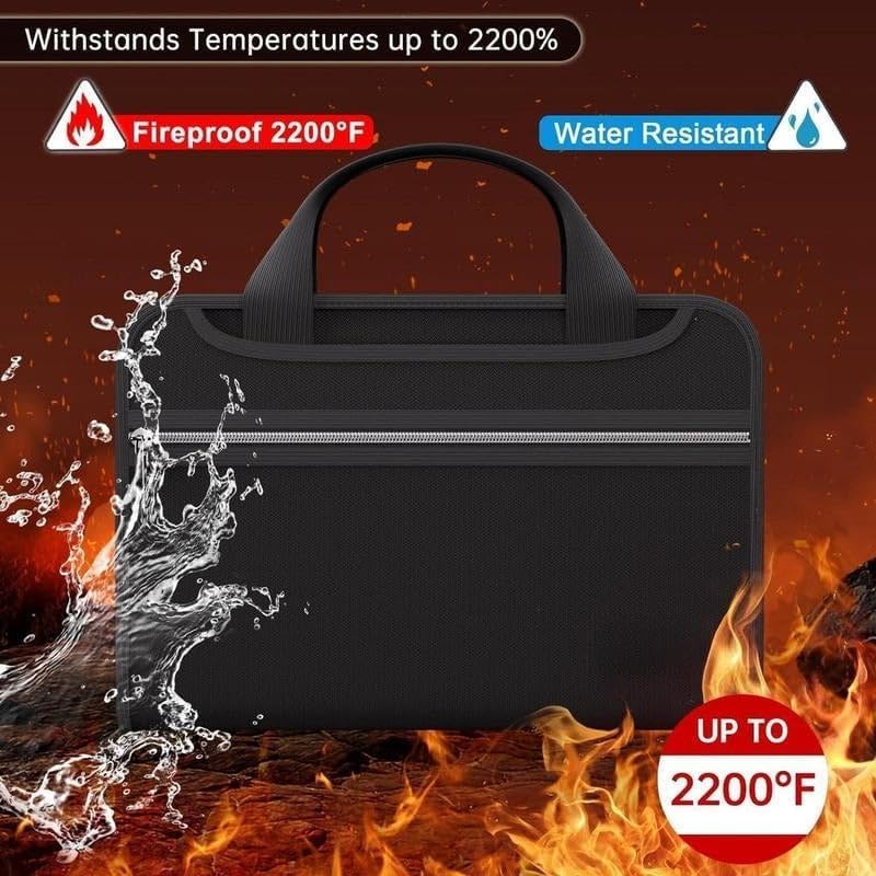 Large Capacity A4 Fireproof File Folder with Handle, Waterproof & Dustproof Accordion Document Organizer with Multiple Pockets for Home, Office & Travel (1 Set)