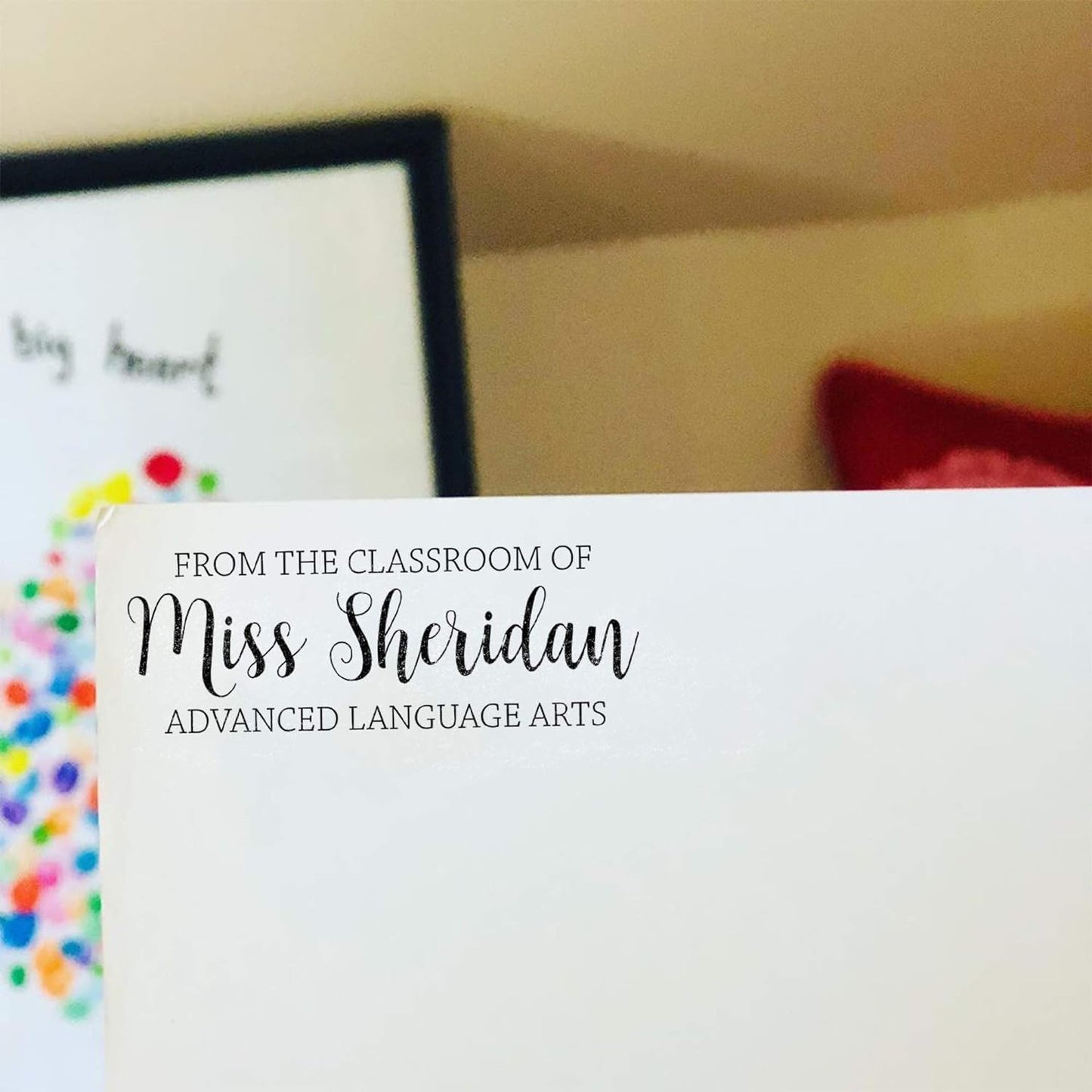 Custom Self-Inking Teacher Stamps | 49 Designs | Fun Phrases | Grading Made Easy | Classroom and Library Book Stamps (From The Classroom of Subject, Xtra Wide)