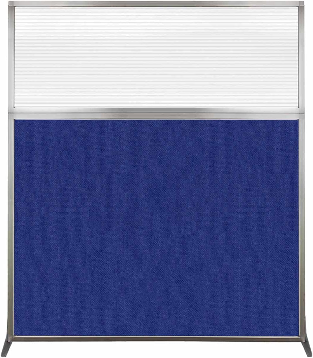 Versare Hush Screen Portable Room Divider | Workstation Wall Divider | Freestanding Privacy Hush Panels | Clear Fluted Windows | Fabric Office Divider Screen | Great for Room Separation