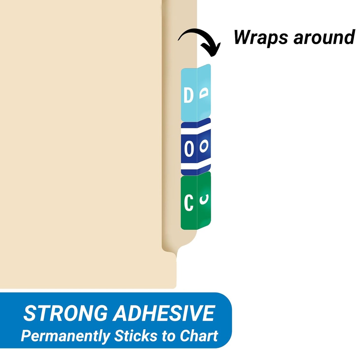 Doctor Stuff - File Folder Labels, Alphabet Letter D, Compatible with Smead Alpha Z Acc/ACCS - SMSM Series Alpha Stickers Light Blue, 1-5/8" x 1”, 250/Roll