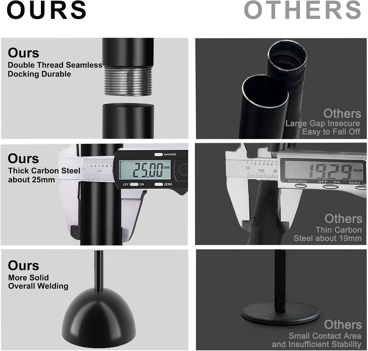 Metal Coat Rack Stand with Ball Base, Modern Coat Rack Freestanding, Heavy Duty Coat Racks with 8 Acrylic Hooks, Coat Hall Tree Hanger Stand for Entryway, Office