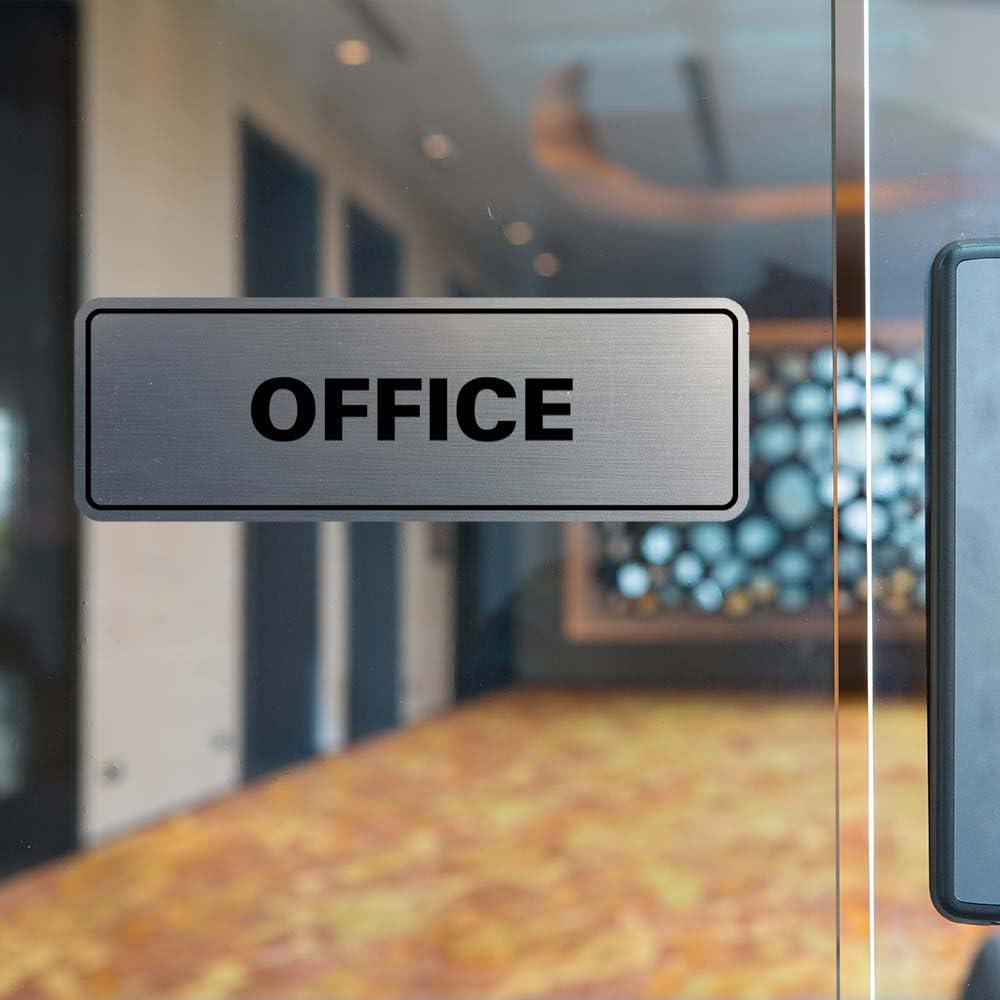 Signs ByLITA Standard Office Sign - Professional Business Signage - Easy to Install (Black Gold) - Large 5 Pack