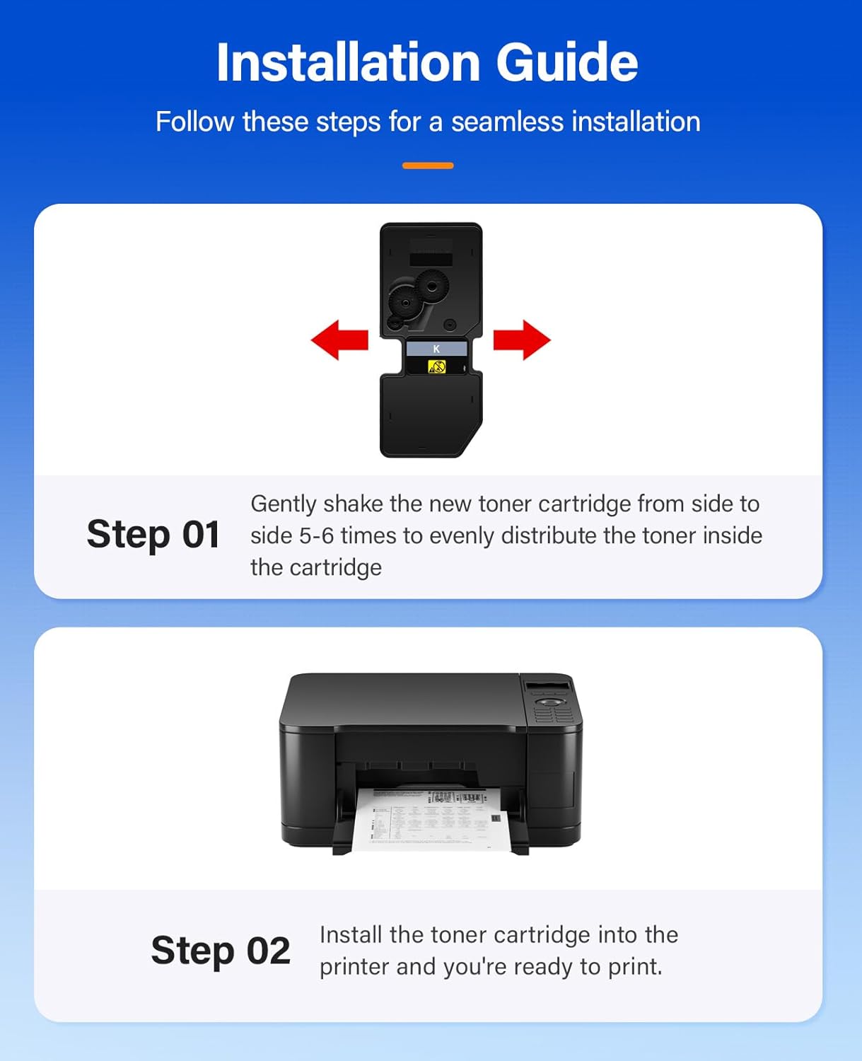 TK-5242 TK5242 Toner Cartridge Set 4-Pack High Yield Replacement for Kyocera 1T02R70US0 1T02R7CUS0 1T02R7BUS0 1T02R7AUS0 Compatible for Kyocera ECOSYS M5526cdn M5526cdw M5026cdn M5026cdw Printer Black