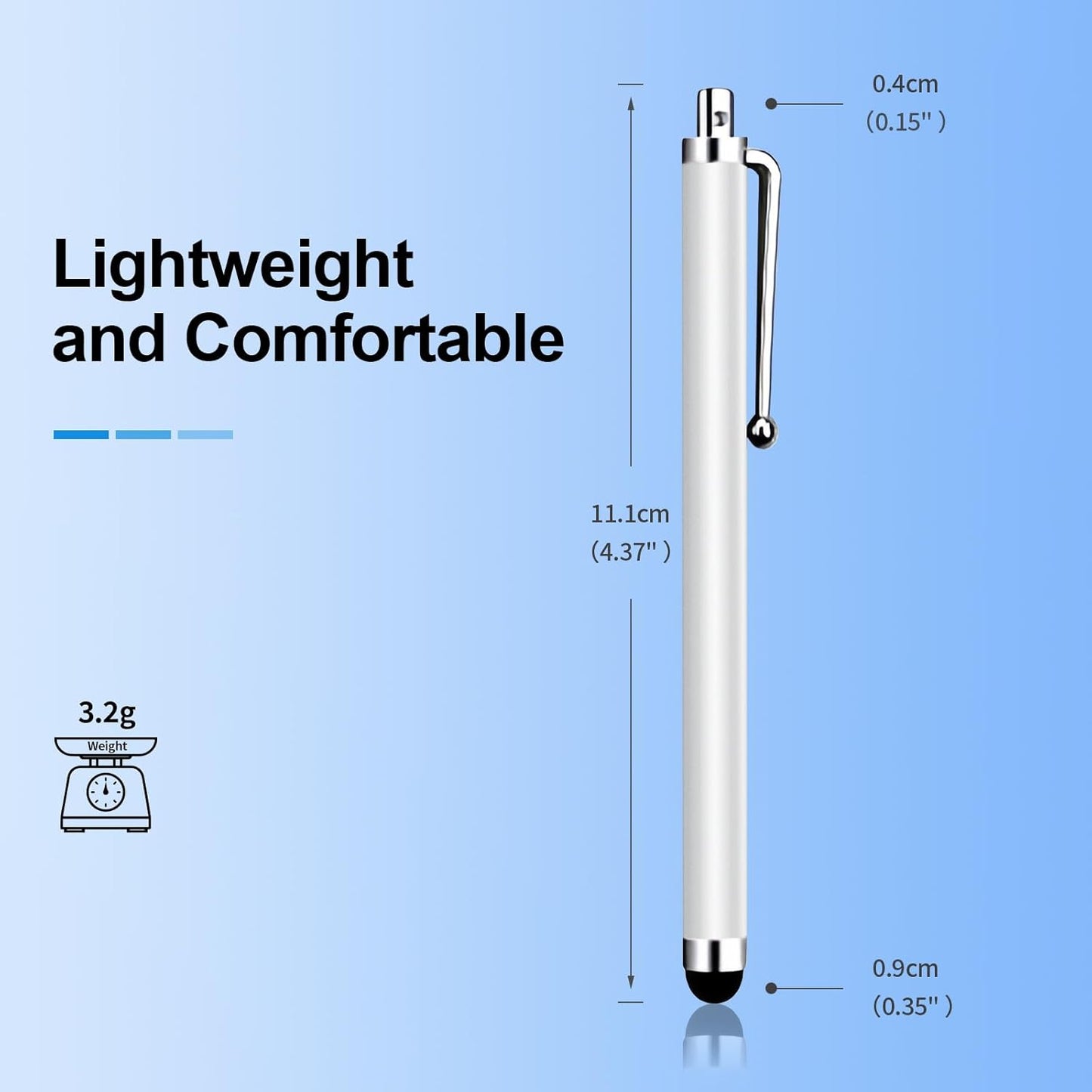 20 Pack Stylus Pen,Stylus Pen for Touchscreen High Precision and Sensitivity for Everyday Writing/Drawing,Universal Stylus Compatible with All Touch Screens,White