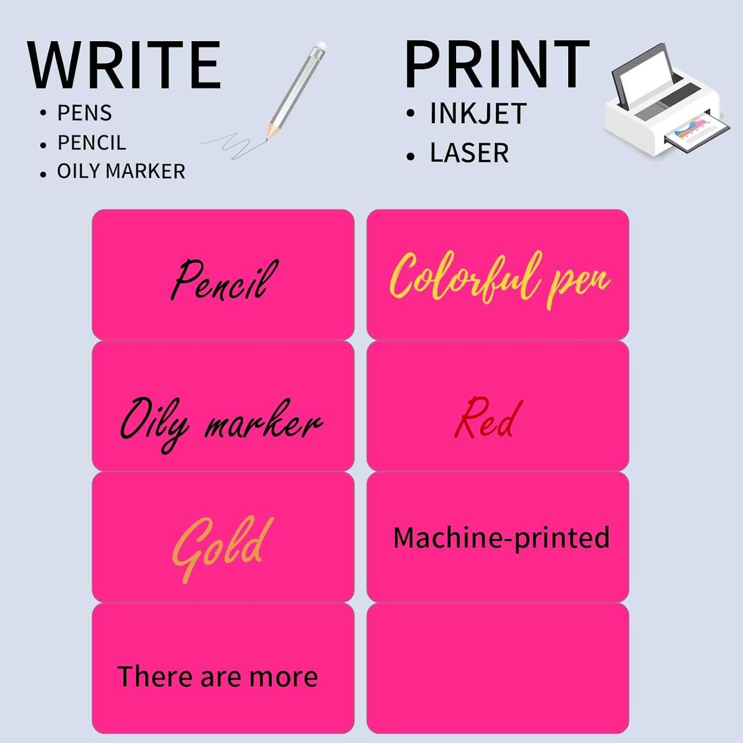 Shipping Labels Stickers, 2"×4" Printable Mailing Label for Laser/Inkjet Printing- Matte, Permanent Adhesive Labels Stickers (Fluorescent Pink)