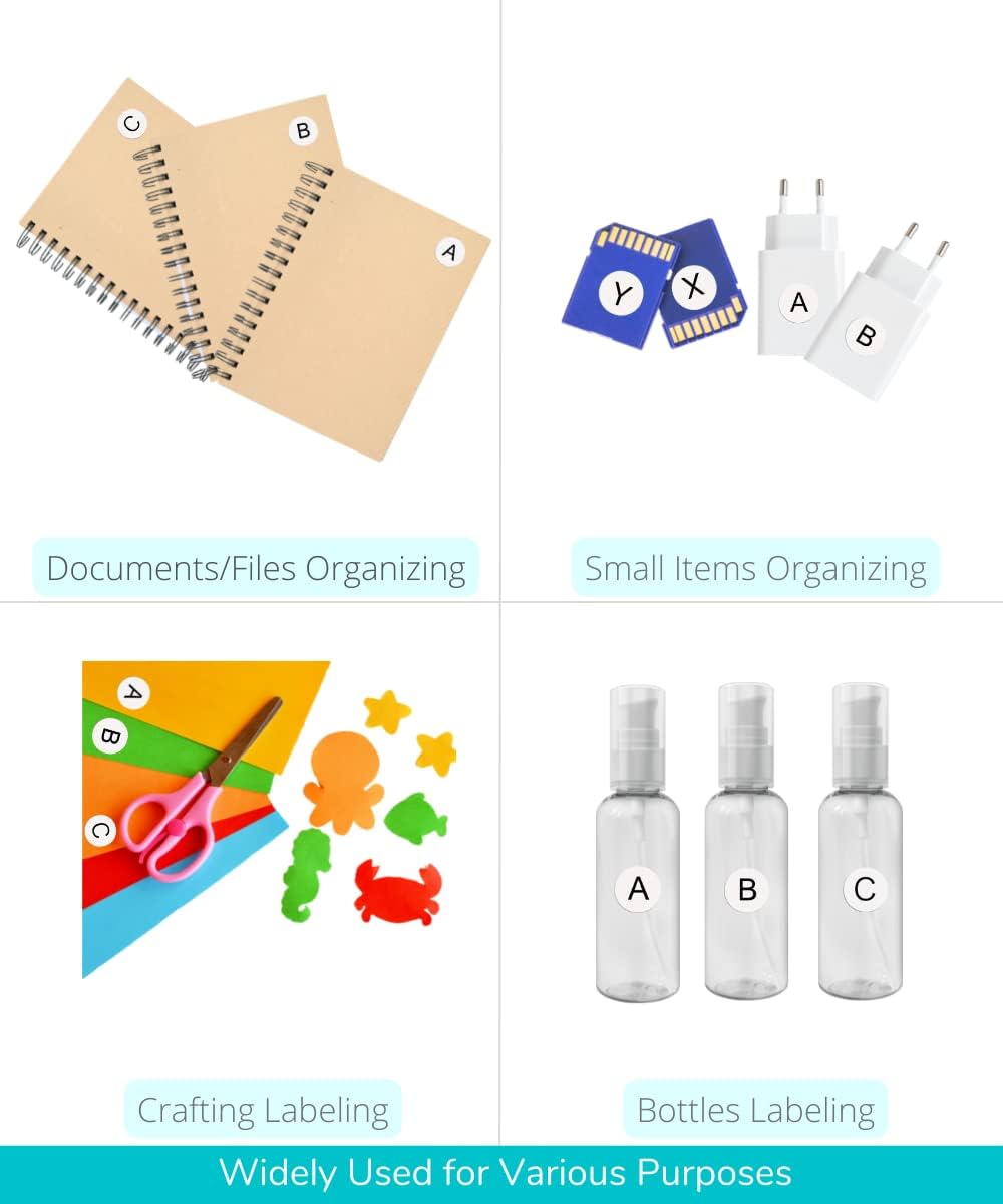 dealzEpic - Alphabet Stickers of The Letter A to Letter Z - Small Round Paper Self-Adhesive Peel and Stick Letter Labels - Set of 26 Sheets