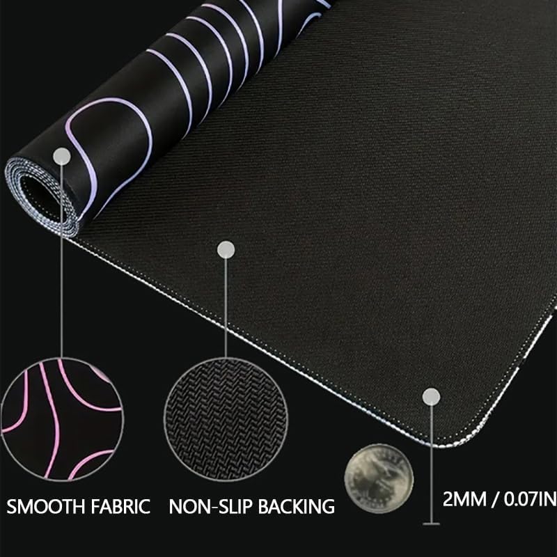 Large Mouse Pad for Desk - Gaming Mouse Pad with Non-Slip Base Stitched Edges, Desk Mat Desk Pad for Keyboard and Mouse