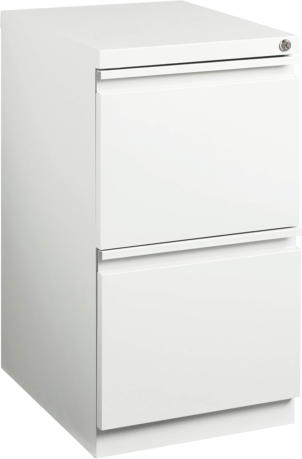 20 Inch Deep Metal 2 Drawer File with Full Pull, for Home and Office, Holds Letter Width Hanging Folders Mobile Pedestal, White