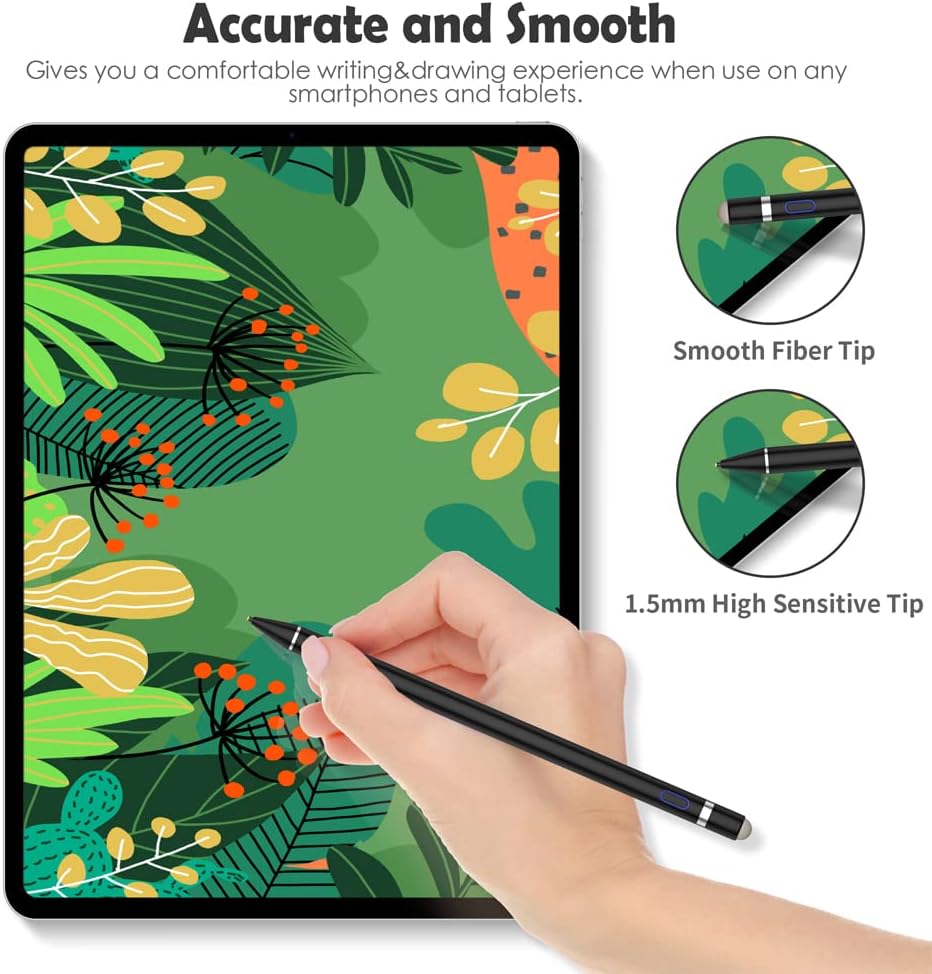 Active Stylus Pen for Touch Screens,Dual Pen Tips for iOS & Android Drawing & Writing,High Precise Digital Pencil for Apple iPhone 16/15/14/13/12/11/X/8,iPad Air/Pro/Mini,Phone/Tablet/Sam-sung/K-indle