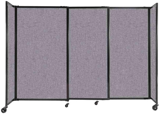 Versare Straightwall Sliding Portable Wall Partition | Freestanding Office Dividers | Locking Wheels | Temporary Room Separator | 7'2'' Wide x 5' Tall Cloud Gray Fabric Panels