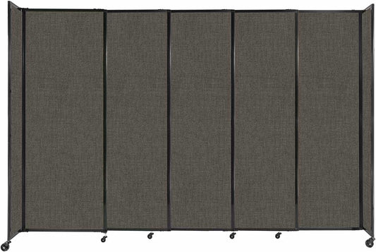 Versare Straightwall Sliding Portable Wall Partition | Freestanding Office Dividers | Locking Wheels | Temporary Room Separator | 11'3" Wide x 7'6" Tall Mocha Fabric Panels