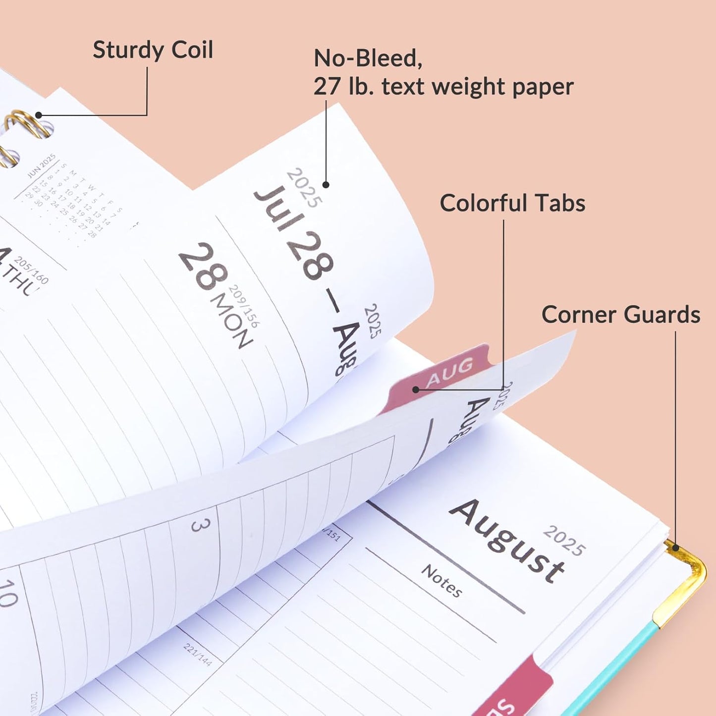 Forvencer Planner 2025-2026 for Women, Academic Year Monthly and Weekly Calendar Planner, July 2025 - Jun 2026, Hardcover Student Teacher Planner Agenda Book with Tabs, 8.5" x 11", Pink