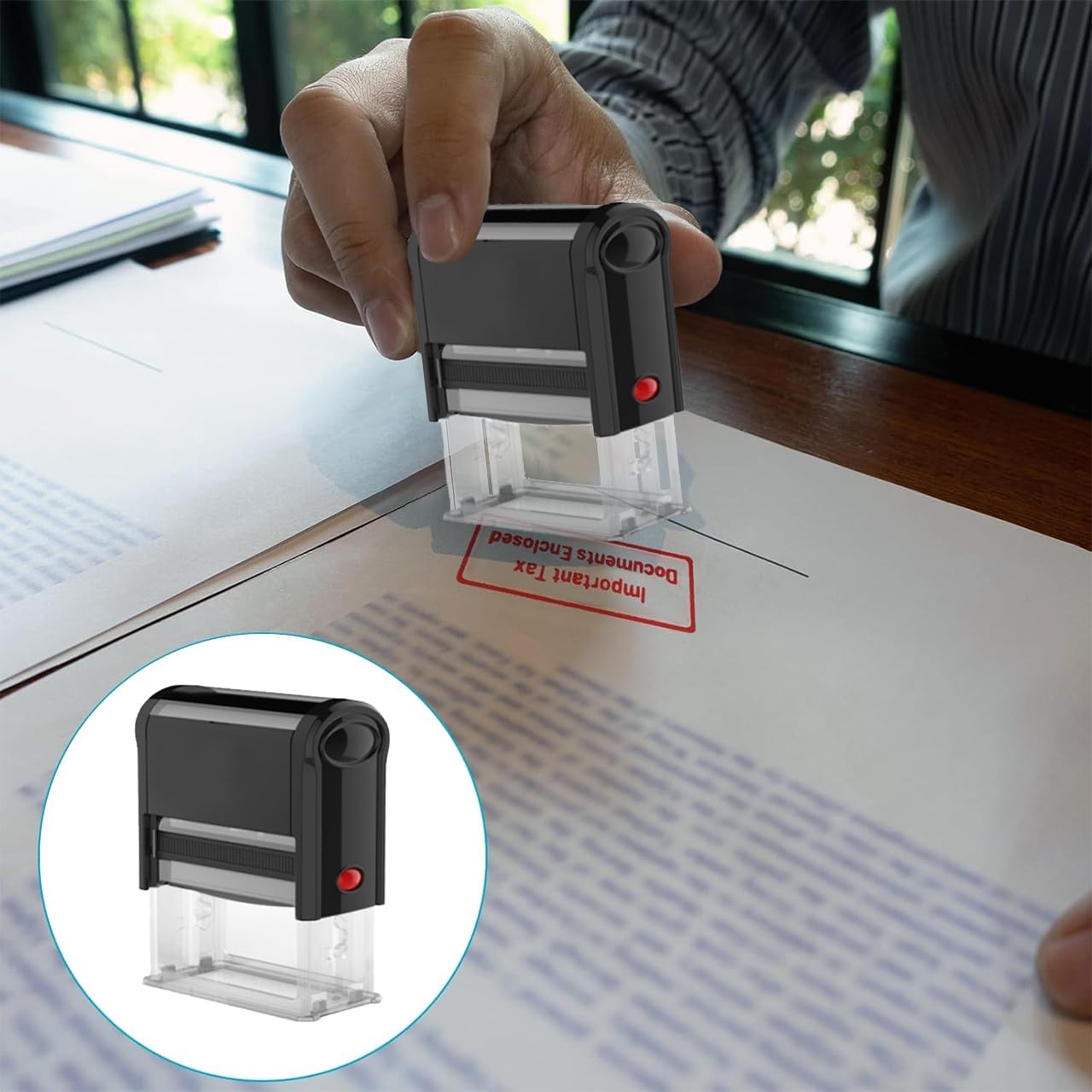Custom Stamp Personalized Image Logo Stamp Customized Text Rectangle Stamps Business Self-Inking Stamper Customized School Organization Institution Logo Bulk Seal Multiple Frames Options