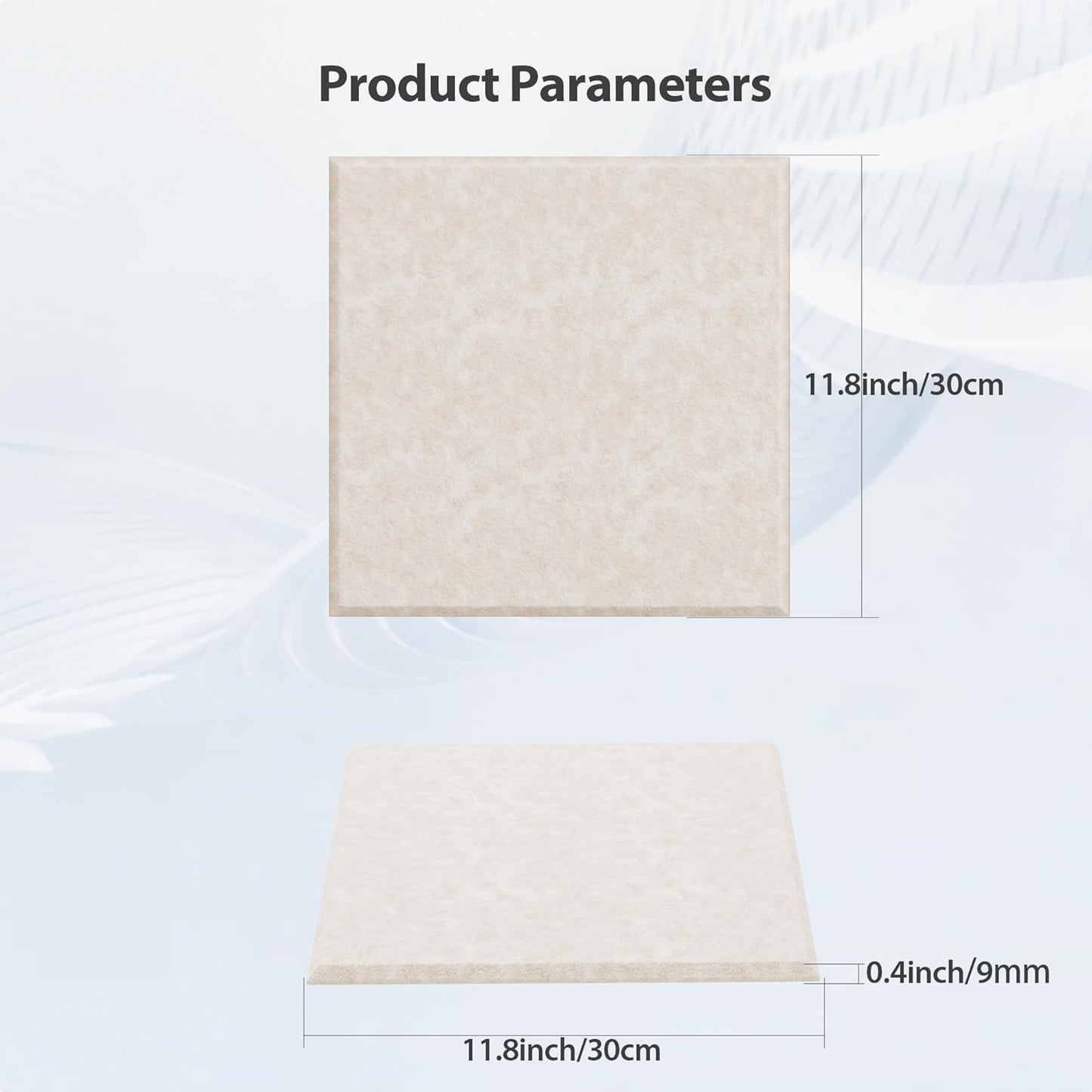 12 Pack Acoustic Panels Self Adhesive Sound Proof Foam, High Density Sound Acoustic Panel, 12X12X0.4 Inch Square Panels in Home, Office, Reccording Room, Studio,and more(Beige)