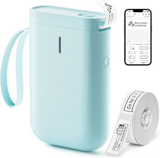 NIIMBOT Label Maker Machine D11 Label Printer Portable Wireless Connection Multiple Templates Available for Phone Easy to Use Office Home Organization USB Rechargeable