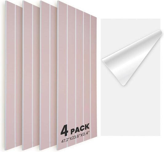 Acoustic 4 Pack Soundproofing UV Print Panels, 47.2” x 23.6” x 0.4” Adhesive Noise Dampening Wall Panels for Home Studio, Office, Gaming Room, and Theater(Camel)