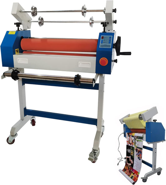 TECHTONGDA 25 Inch Cold Laminator Semi Auto Cold Roll Laminating Machine Automatic Manual Laminator with Max. Laminating Thickness 1 Inch for Vinyl Photo Film 110V